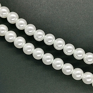 8mm Glass Pearl - White